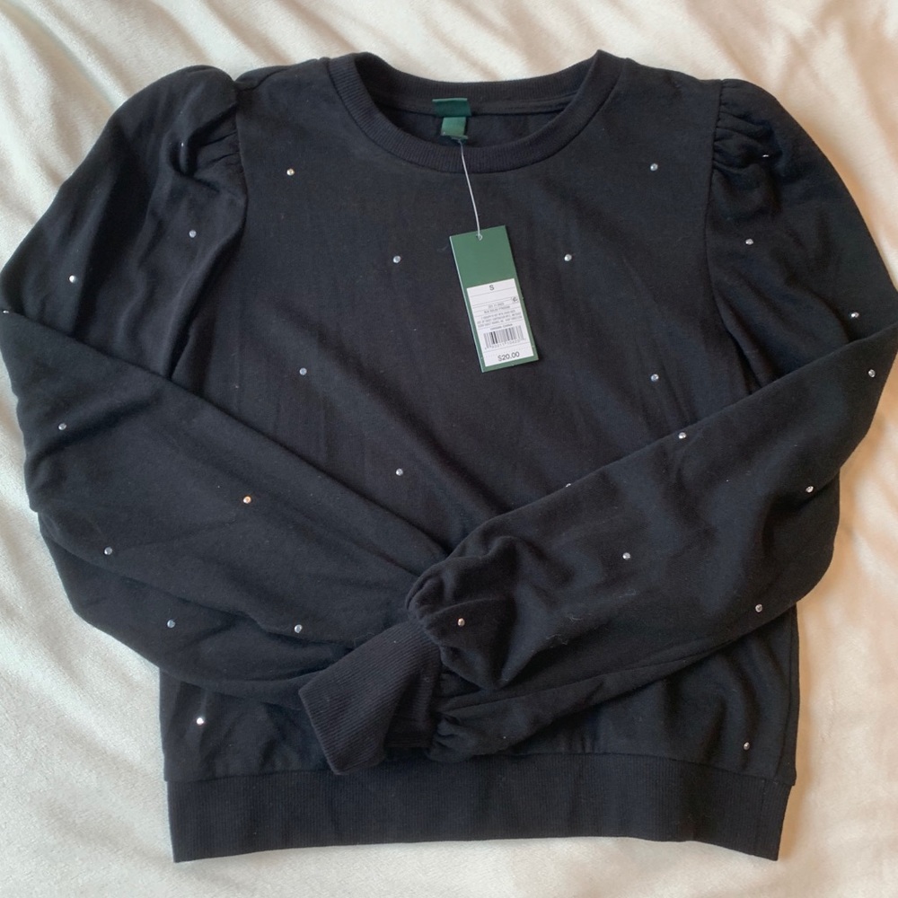 Black Sweater with Rhinestones